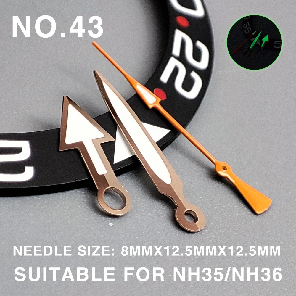 NH35 Silver Gold Black Red Green Hands Lightning Second Watches Needles Fit NH35 4R35 NH36 4R36 Movement Replacement PartsSKX007