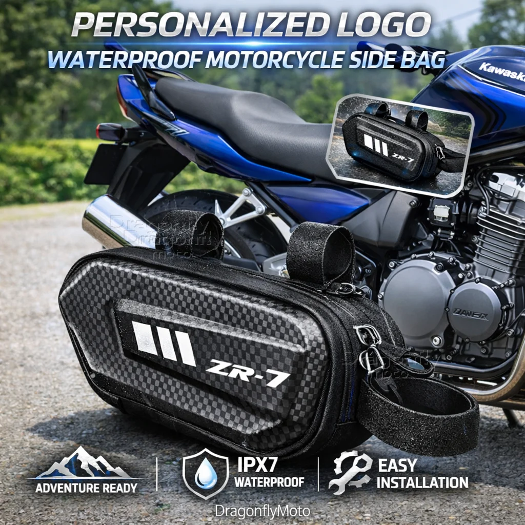 

For Kawasaki ZR-7 / S ZR7 ZR7S 1999-2003 Motorcycle Side Bag Personalized Logo Waterproof Hard Shell Saddlebag