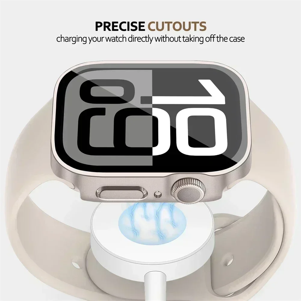 Защитная пленка для экрана Apple Watch 10, чехол 46 мм, 42 мм, 45 мм, 44 мм, 41 мм, 40 мм, 44, закаленное стекло, бампер для ПК, серия 7, 8 9 SE 6 5 4