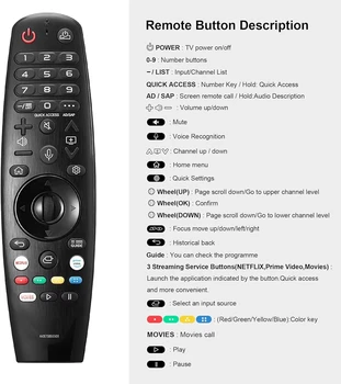 Magische Fernbedienung für TV AN-MR18BA AN-MR19BA für Rx ZX WX Series Controller MR20GA AKB 75855501