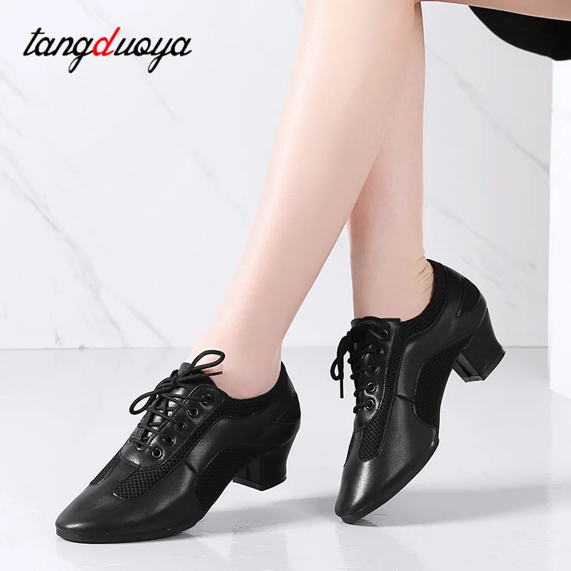 Standart ballroom dance shoes for women latin dancing shoes heels 3.5/5cm square heels modern dance sneakers women training jazz