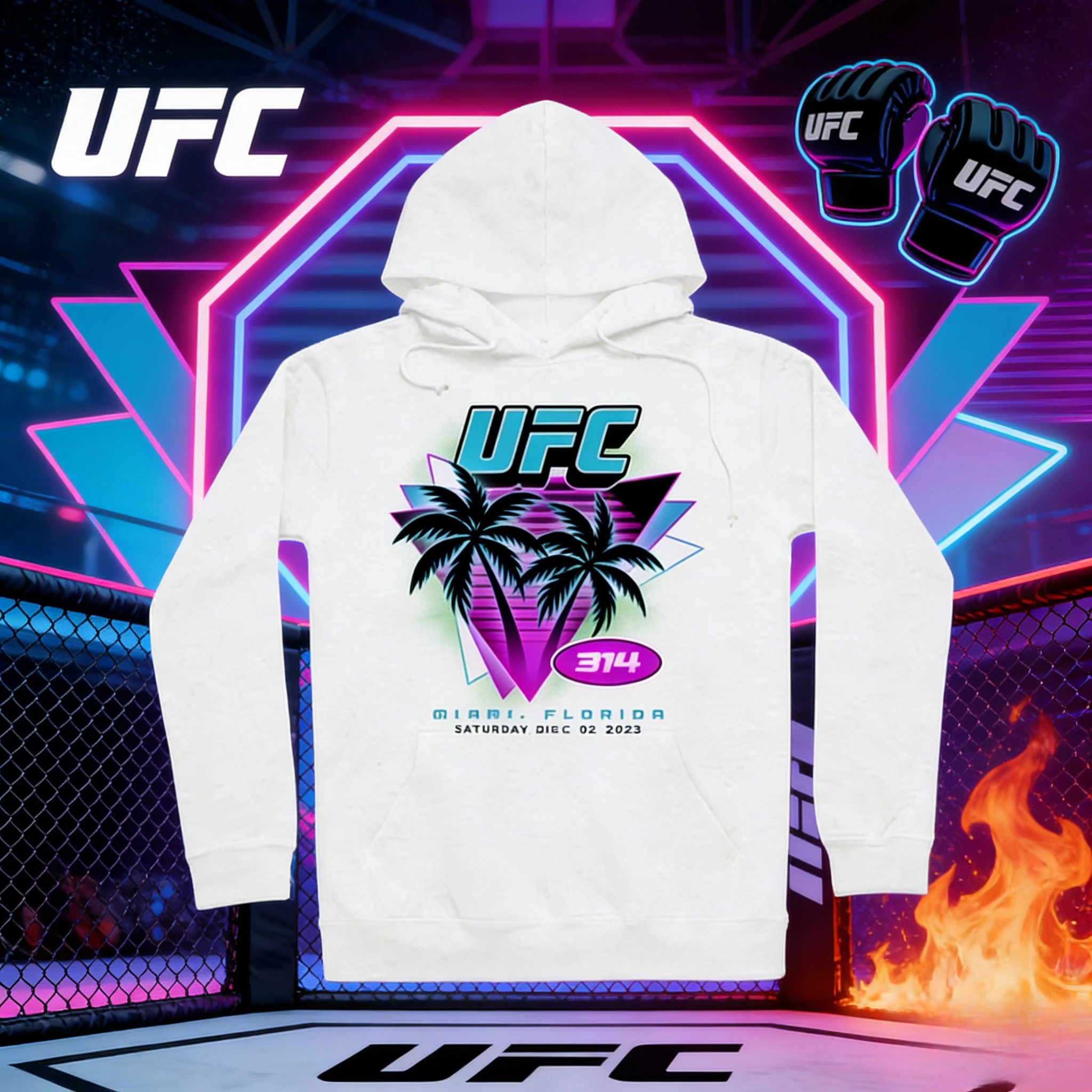 

Белая футболка с тематикой событий UFC, чистый хлопок, 100% принт, подходит для мужчин и женщин, коллекция осень-зима 2026