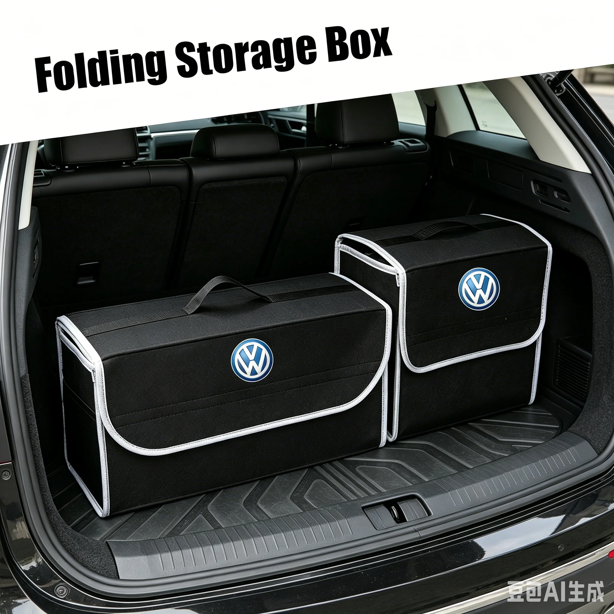 Caja organizadora de gran capacidad para maletero de coche, herramienta organizadora para Volkswagen VW Polo Passat Rline Golf Tiguan Jetta GTI Bora ID.3