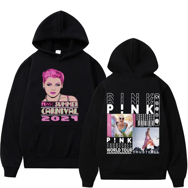 

P!nk розовая певица летняя Карнавальная 2024 толстовка с надписью Trustfall альбом музыка концерт толстовки Мужская Женская мода этические толстовки