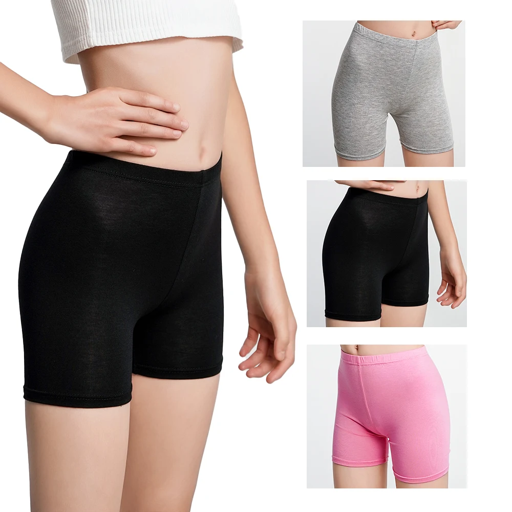 6pcs Modal Meisjes Veiligheidsshorts Snoep Effen Kleur Boxers Kleine Kinderen Sportleggings Kind Zacht Ondergoed Boyshorts 3-12 jaar