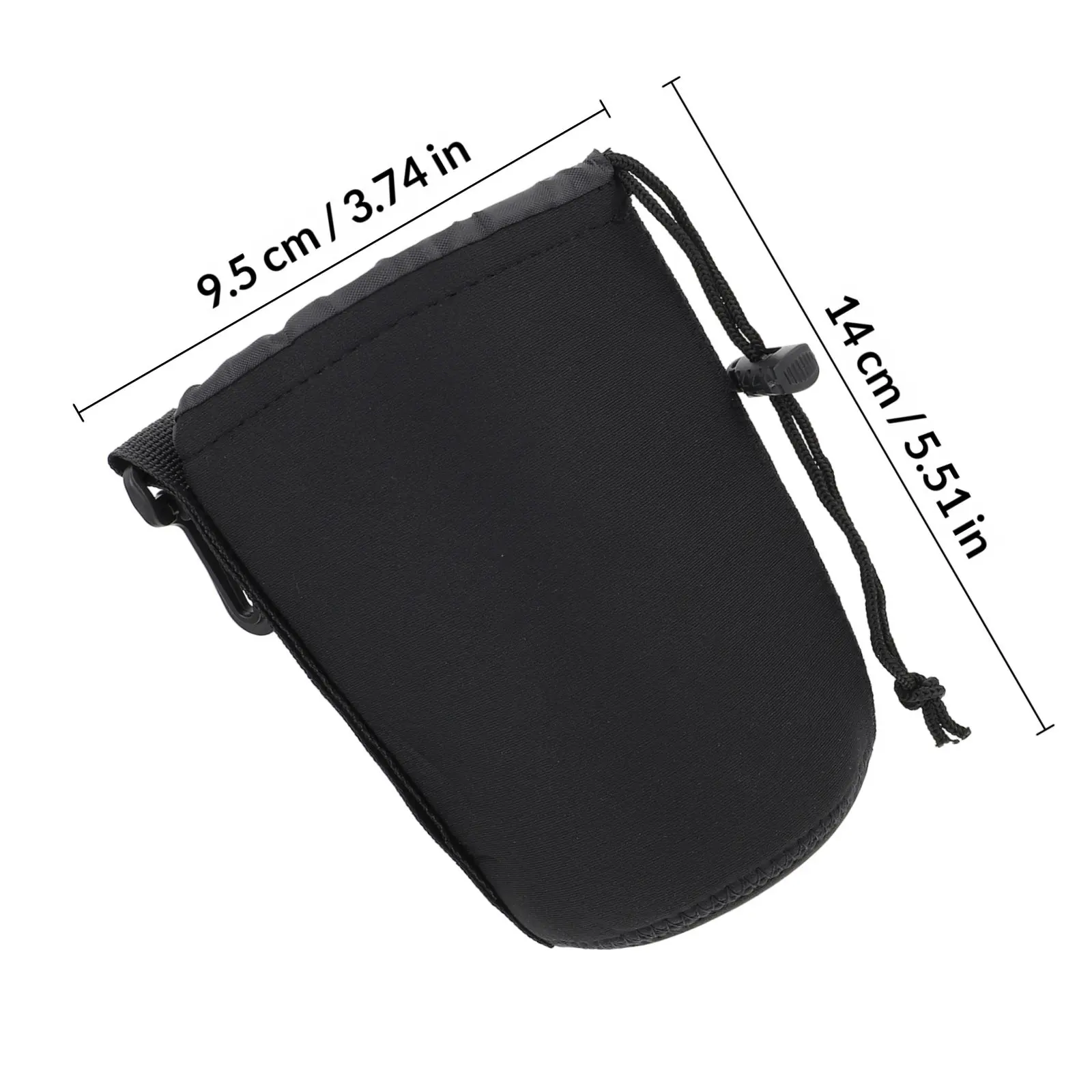 2Pcs Camera Lens Protective Pouch Black Neoprene Shockproof Flexible Lens Bag for Dslr Lenses Up to 11Cm Length