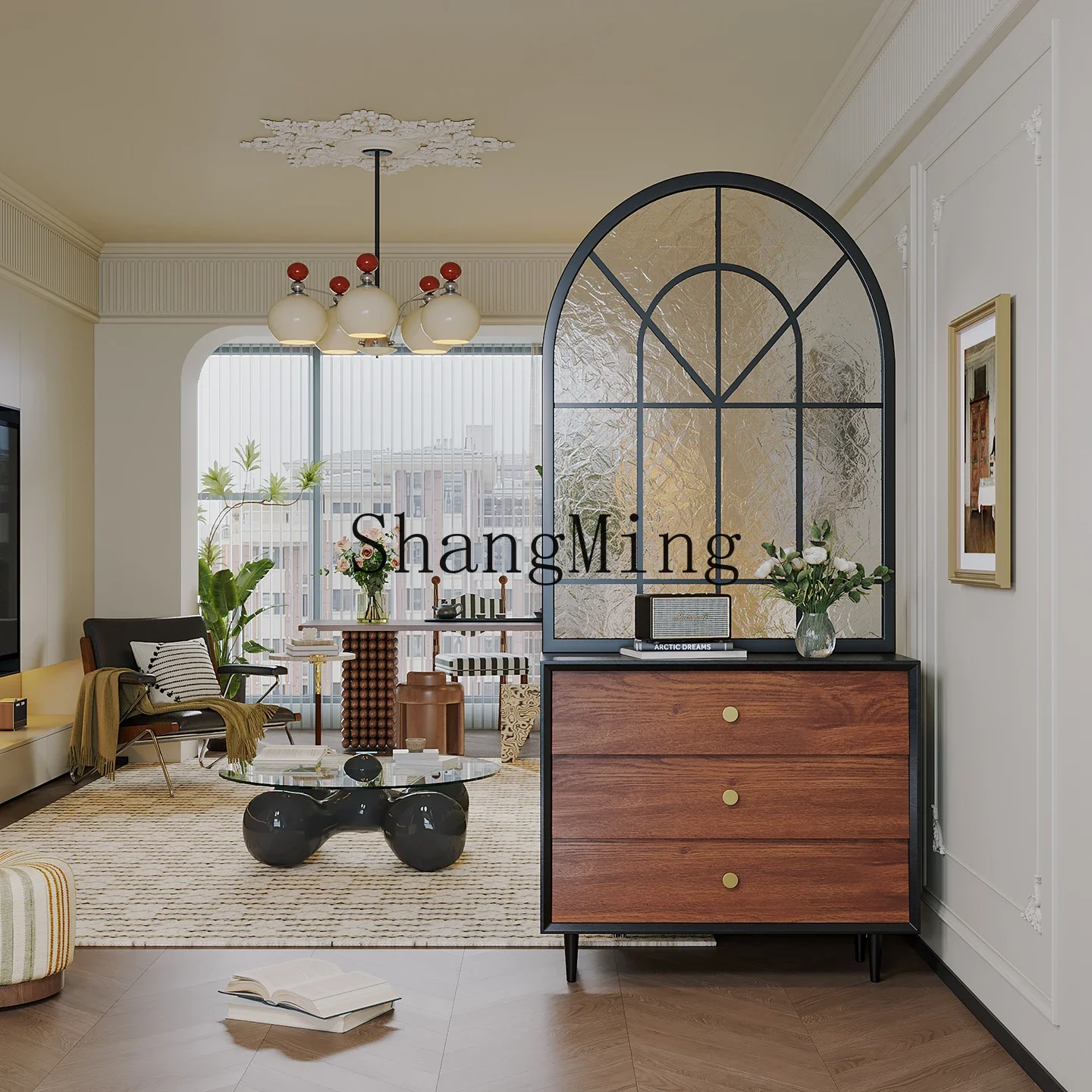 CL medieval living room entrance partition cabinet entry shoe cabinet screenpartition solid wood storage decorative cabinet