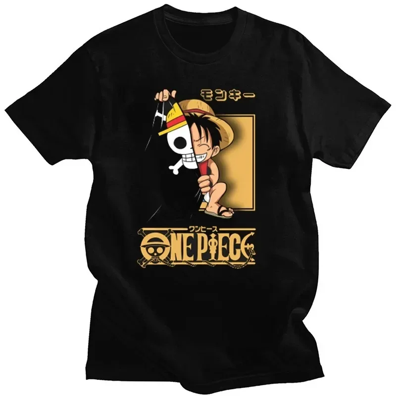 Summer ONE PIECE Anime Luffy Zoro Children's Cotta Cotton T-Shirt Children's Sports Casual Men's and Women's Short Sleeve Top