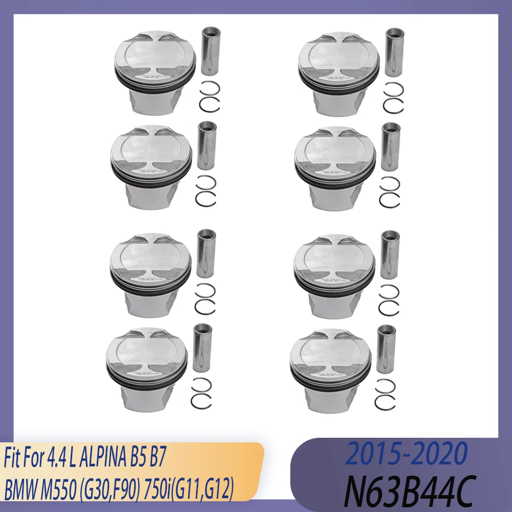 

STD Engine Part 8pcs Piston Rings Set Fit V8 GAS 4.4 L N63B44C 15-20 For ALPINA B5 B7 BMW M550 G30 F90 750i G11 G12