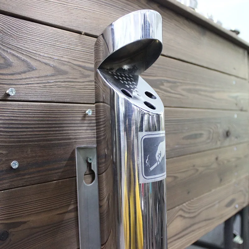 Wall Mounted Ashtray Stainless Steel 304 Ashtray Column with Lock Creative Hotel Cigarette Butt Bucket - view 5