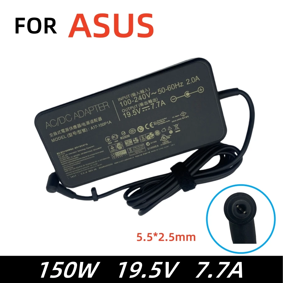 

19.5V 7.7A 150W 5.5*2.5mm Laptop Adapter For ASUS G51JX-3D G51Jx-a1 G51Vx-rx05 L5800GX AC Charger Power supply Cord