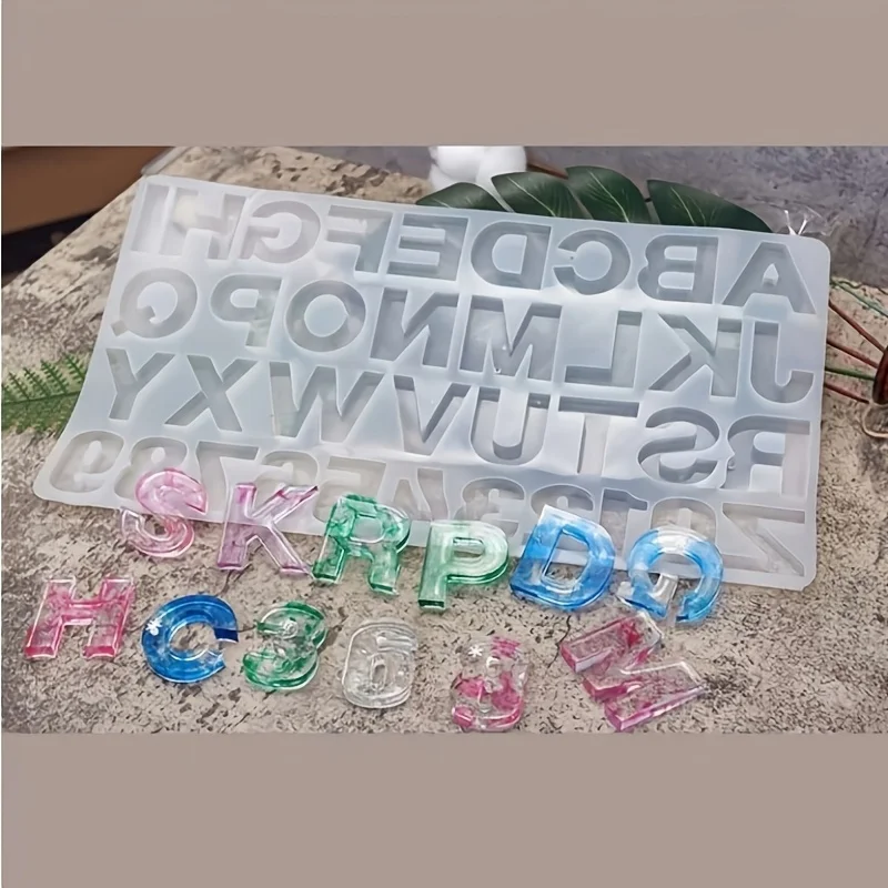 Silicone Alphabet Resin Molds,Number Alphabet Jewelry,Silicone Letter Molds for Resin Casting,DIY Craft，fondant chocolate mold view 3