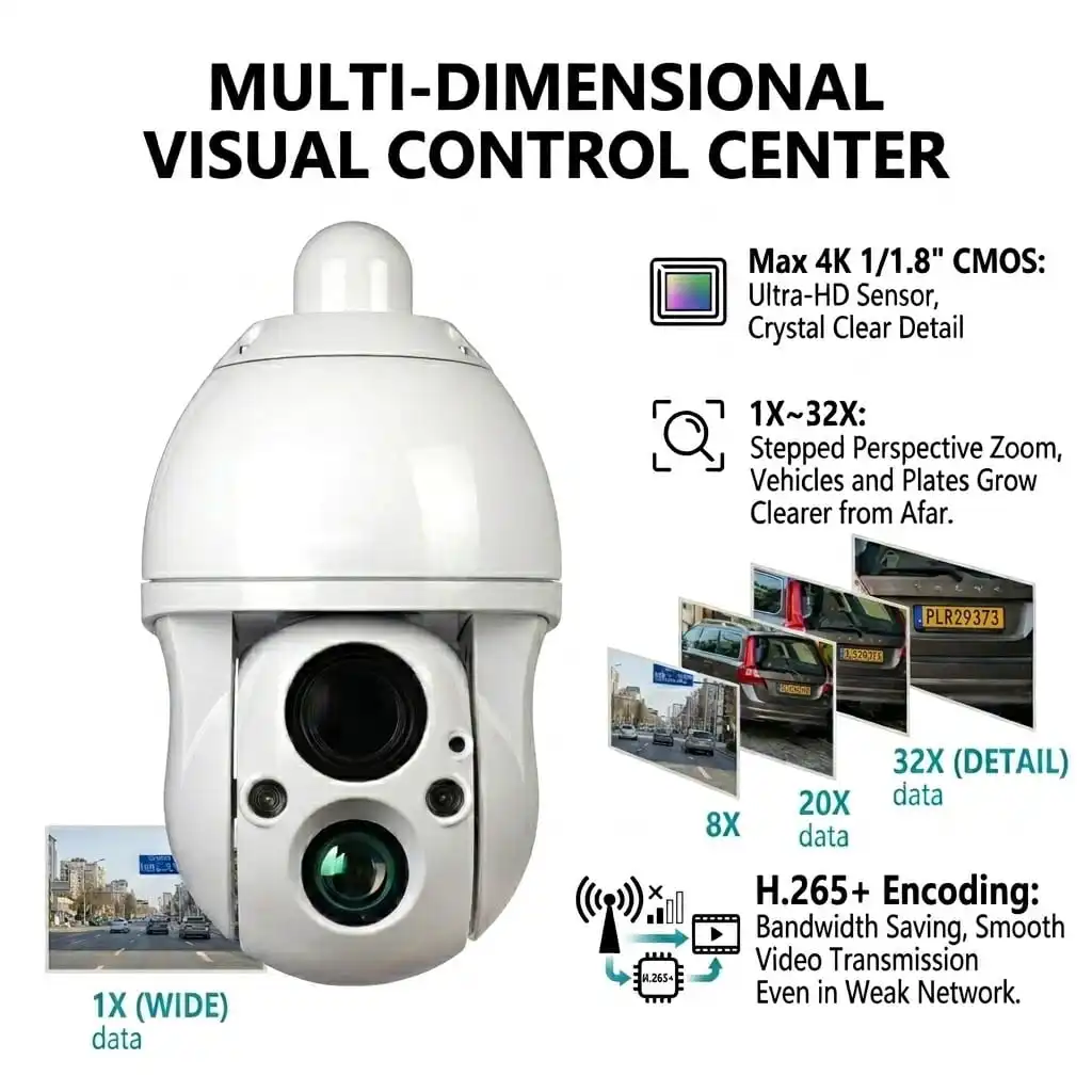 IR6 2000M Laser IR PTZ Security Camera 4K 30X Optical Zoom Night Vision Outdoor Industrial CCTV
