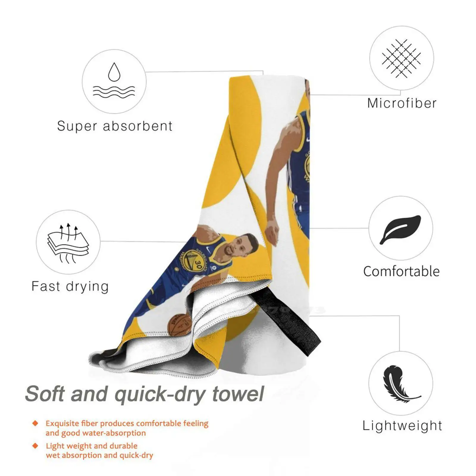 Steph Curry 3D Print Bath Towel Strong Water Absorption Steph Curry Sports Basketball Player Idea