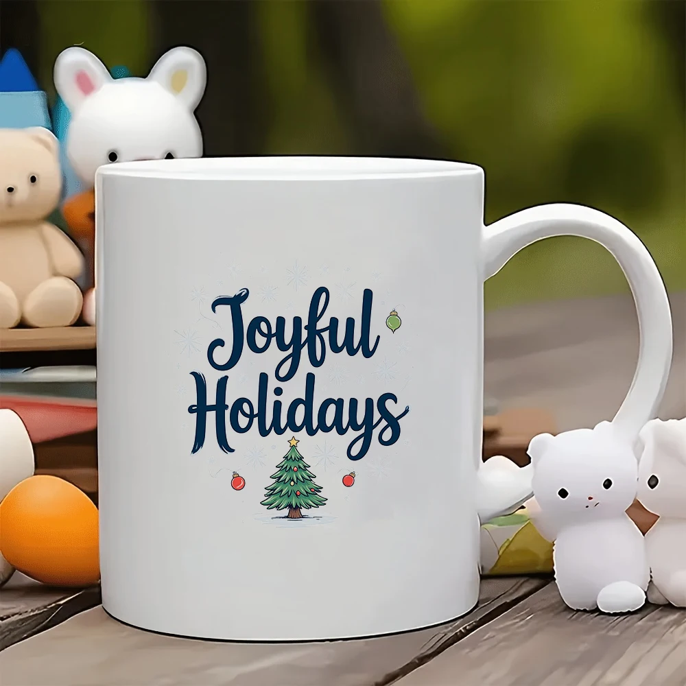 

11oz cartoon mug + holiday greeting card Christmas gift kids cup home office coffee mug