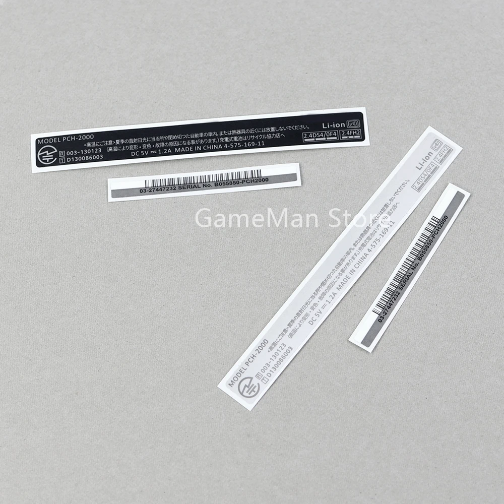 100Sets For PSV2000 2-in-1 Sticker for PSvita PSV2000 Sticker Label Host Label Back Cover Silver Edge Strip Back Sticker
