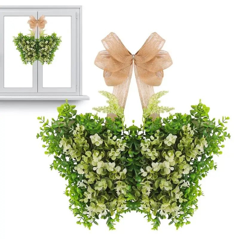 

Artificial Spring Wreaths Summer Greenery Wreath For Front Door Butterfly Wreaths Garland Home Garden Outside Hanging Decor