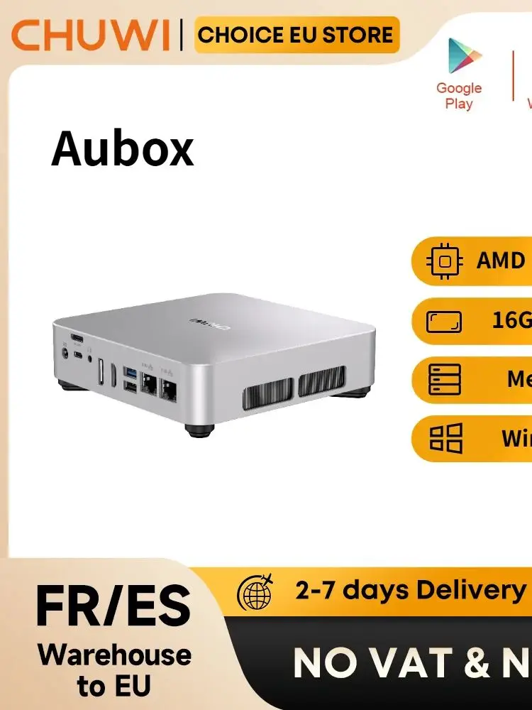 CHUWI AuBox AMD R7 8745HS Mini-PC mit OCulink 16GB 512GB SSD Windows 11 4K 60Hz Display WiFi 6 BT 5.1 Erweiterbar mit M.2 2T*2