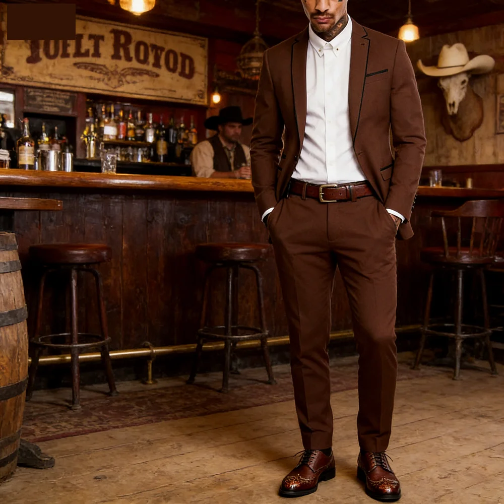 

Классический мужской однобортный костюм-тройка Slim Fit для свадьбы, торжественных мероприятий и деловых встреч, комплект из 2 предметов: пиджак и брюки