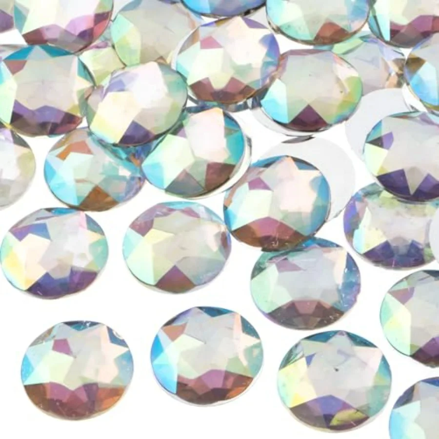 

200 Pieces,,Acrylic Round Flat Back Rhinestones for Jewelry Making, DIY Crafts, Nail Art, Face Makeup, Clothes