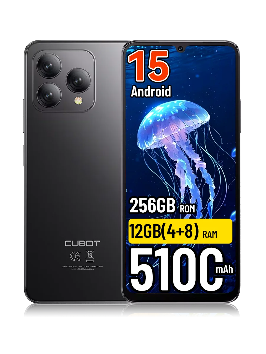 [Versand aus Polen] Cubot A40 Smartphone Android 15 12GB(4+8)+ 256GB 5100mAh NFC 6,88'' 120Hz Gesichtserkennung 4G Telefon