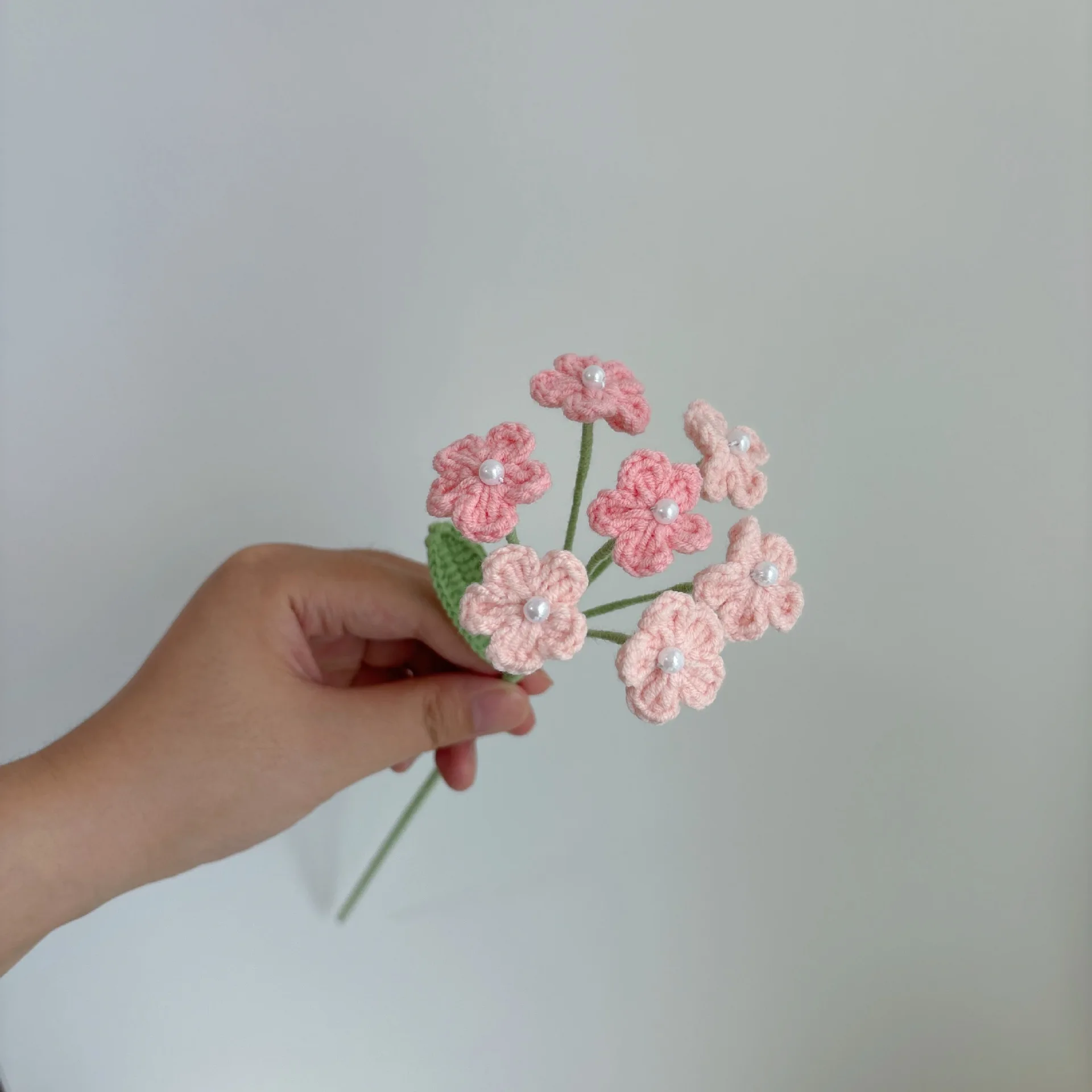 Gehäkelter Gypsophila-Zweig Kreativer Künstlicher Blumenstrauß Gestrickte Kunstblumen Heimtischdekoration Geschenk – Detail 5