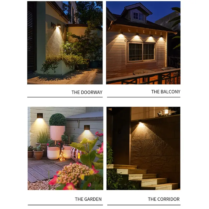 LED Solar Light Outdoor Garden Square Wall Lamp Sunlight Sensor IP65 Waterproof Courtyard Yard Balcony Fence Decoration Lighting image 5