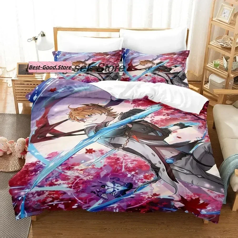 

Kawaii Genshin Impact Tartaglia Bedding Set Single Twin Full Queen King Size Bed Set Aldult Kid Bedroom Duvetcover Sets 2023
