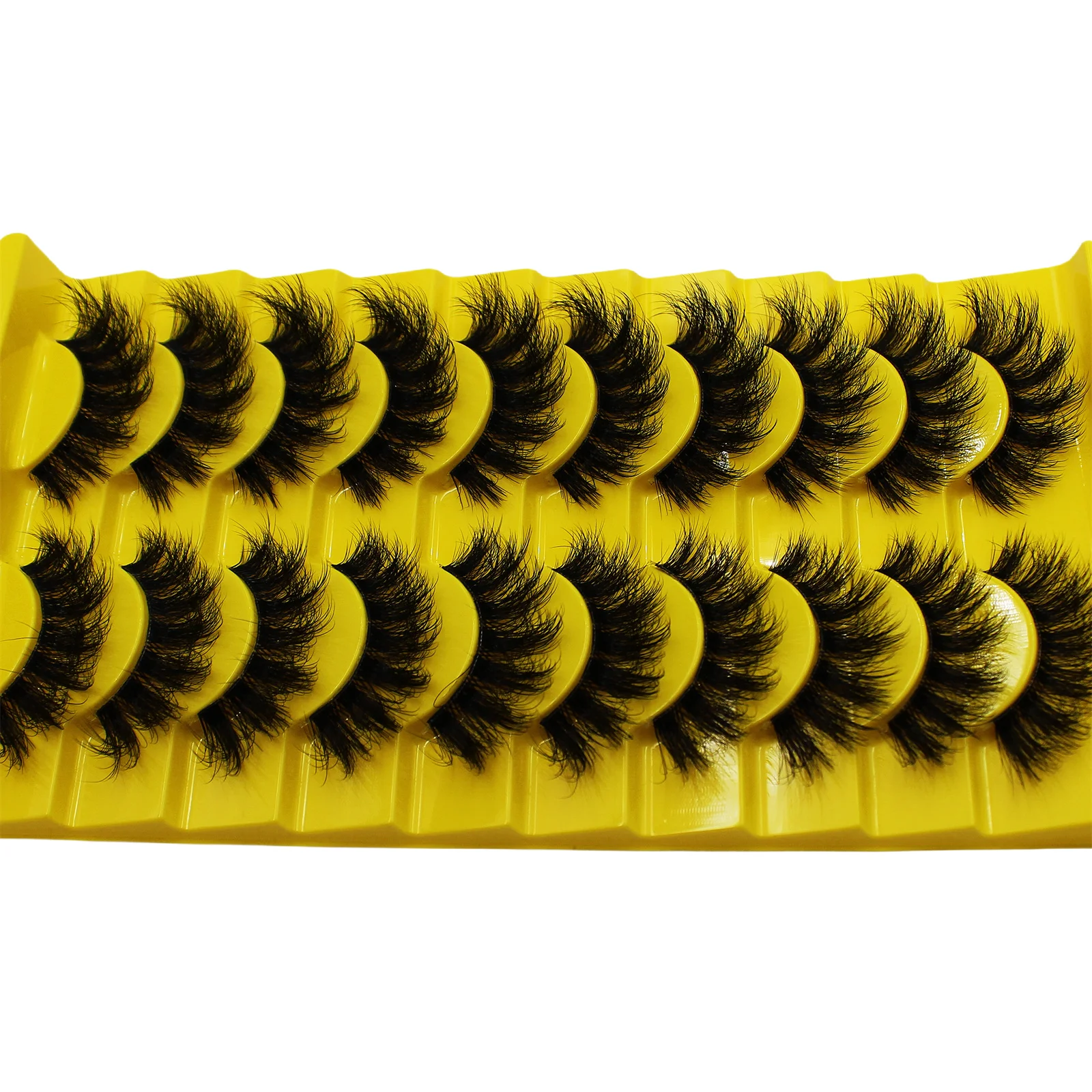 رموش صناعية سميكة ، رموش وهمية ثلاثية الأبعاد ، رموش شريطية روسية ، مكياج فوضوي ، 10 أزواج