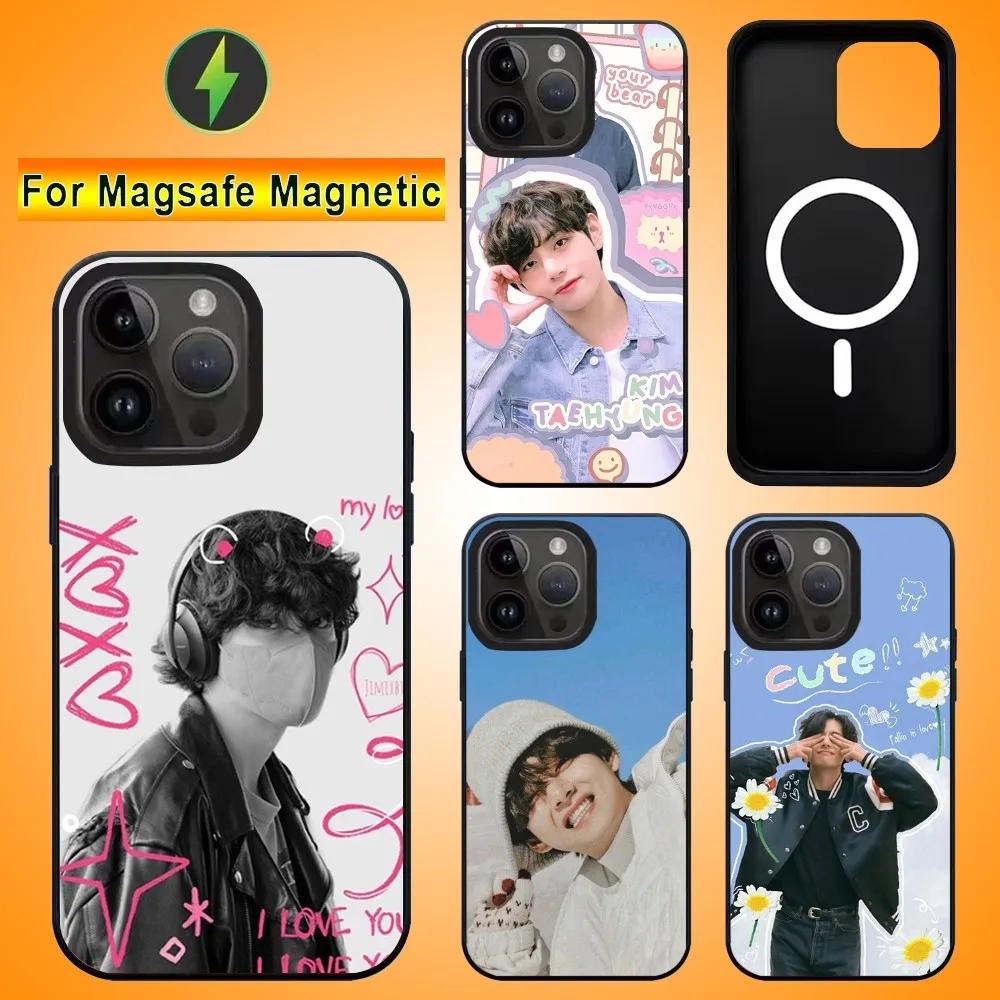 Kim V-V S-singer T-TAETAE Phone Case For IPhone 15 14 13 16 Pro Max 11 12 Mini Alex Mirror For Magsafe Wireless Charging Cover