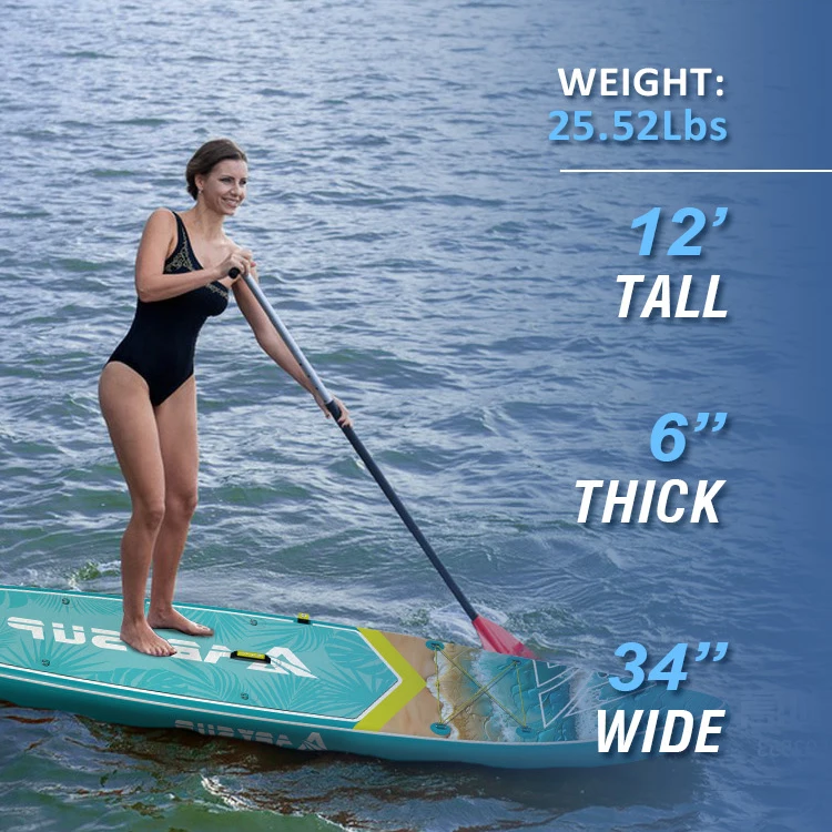 CE EN ISO Certified 12ft Inflatable Touring Paddle Board, DWF Drop Stitch PVC SUP, 180kg Max Load, OEM Customizable
