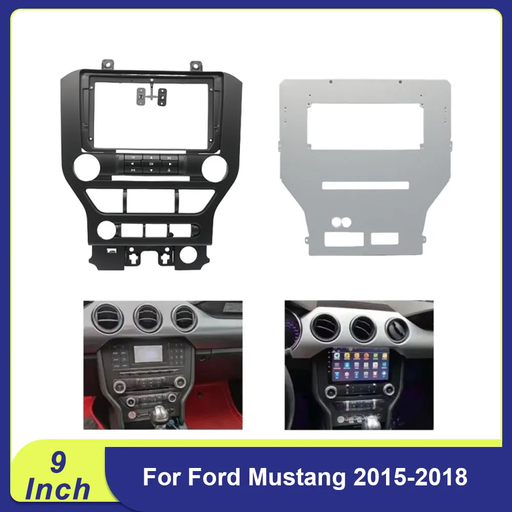 

For Ford Mustang 2015-2018 9 Inch Car Radio Fascia Frame Adapter with Canbus Box Android Dash Panel Mount Kit Face Plate