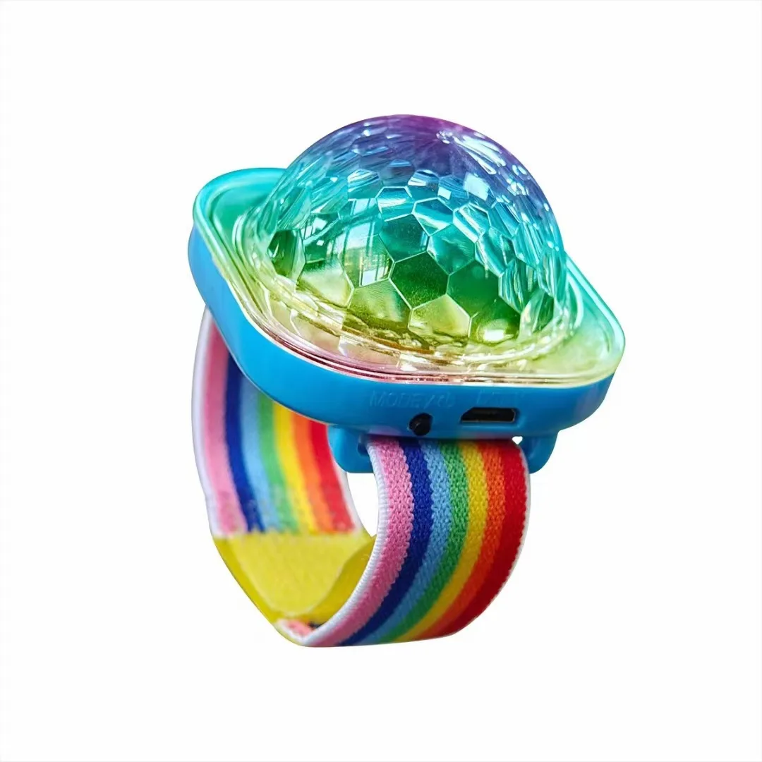 Tragbare RGB LED Sound Control Disco Bühnenlichter für Kinder Handgelenk Umgebungslampe Projektionslampe KTV Bar Home Party Kinderspielzeug