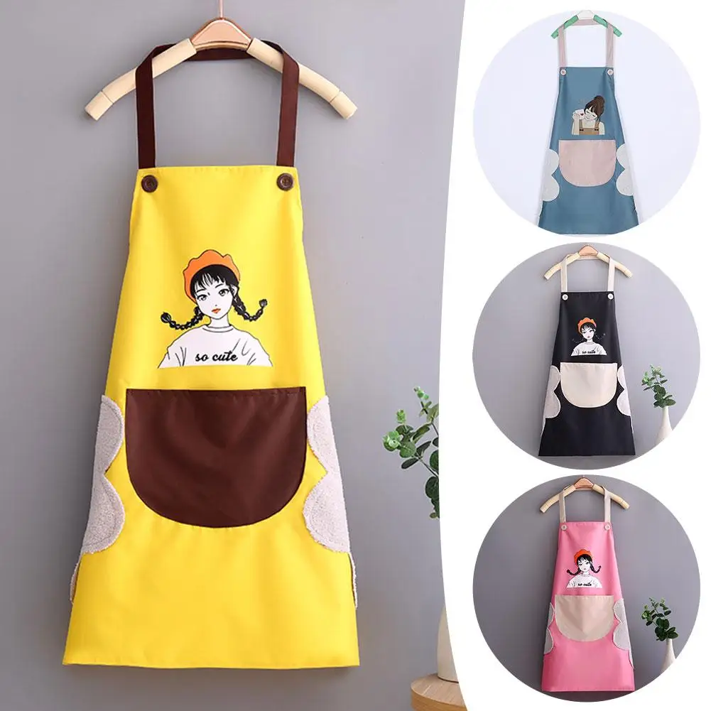 

Waterproof Oilproof Summer Kitchen Aprons For Men Women Fashionable New Design Waist Apron Hand Wiping Feature E3l6