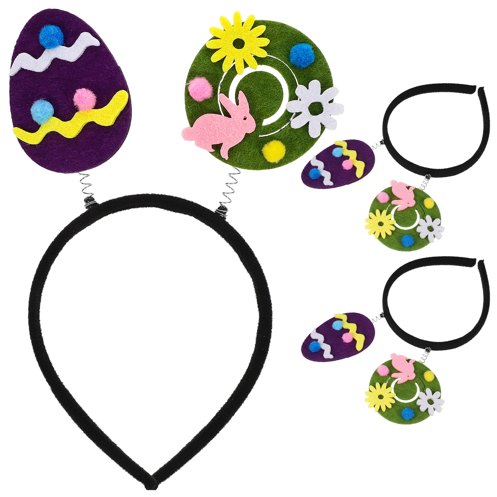 3 Pcs Egg Head Bopper Eggshell Headband Hair Bands Birthday Party Plastic Easter Supplies