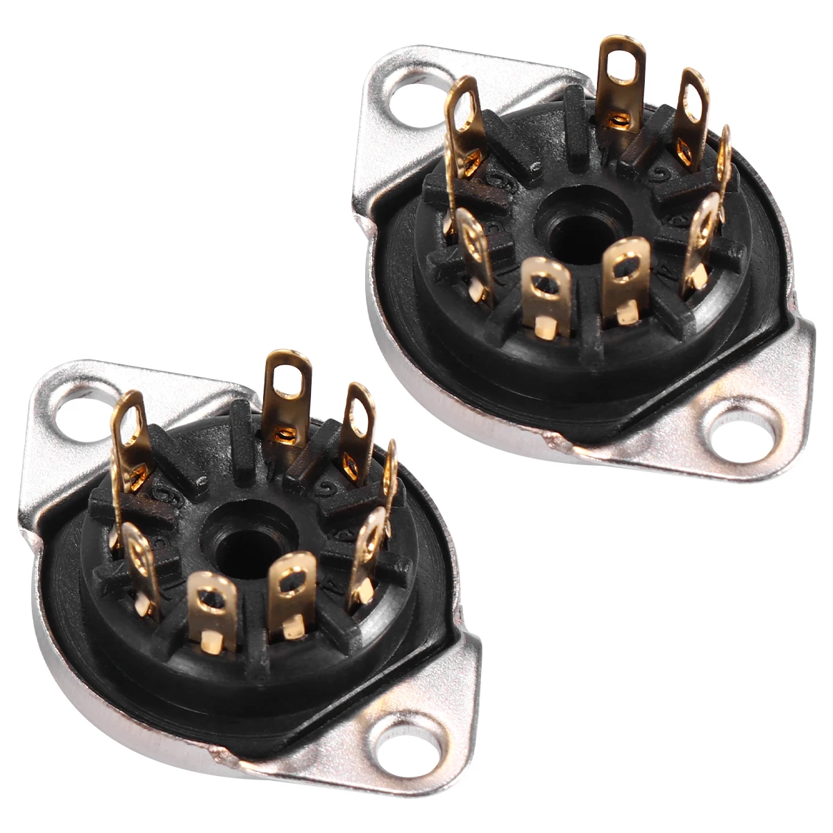 

2 Pcs Guitar Audio Amplifier Socket Tube Base 9-pin Connector Accessory Plastic