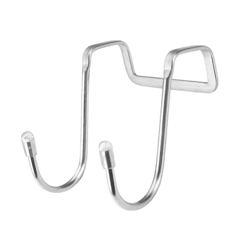 304 Stainless Steel Hook Free Punching Double S-Shape Hook Kitchen Bathroom Cabinet Door Back Type Coat Towel Storage Hanger