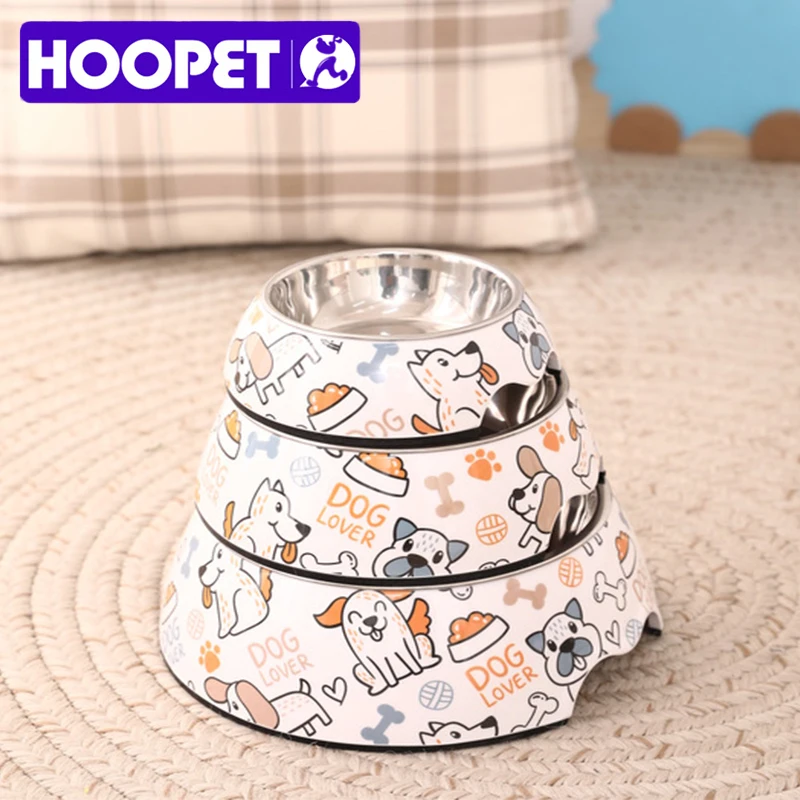 HOOPET Stainless Steel Pet Bowl Cat Feeder Drinker Supplies Kitten Puppy Food Feeding Water Drinking Bowls Pet Accessories