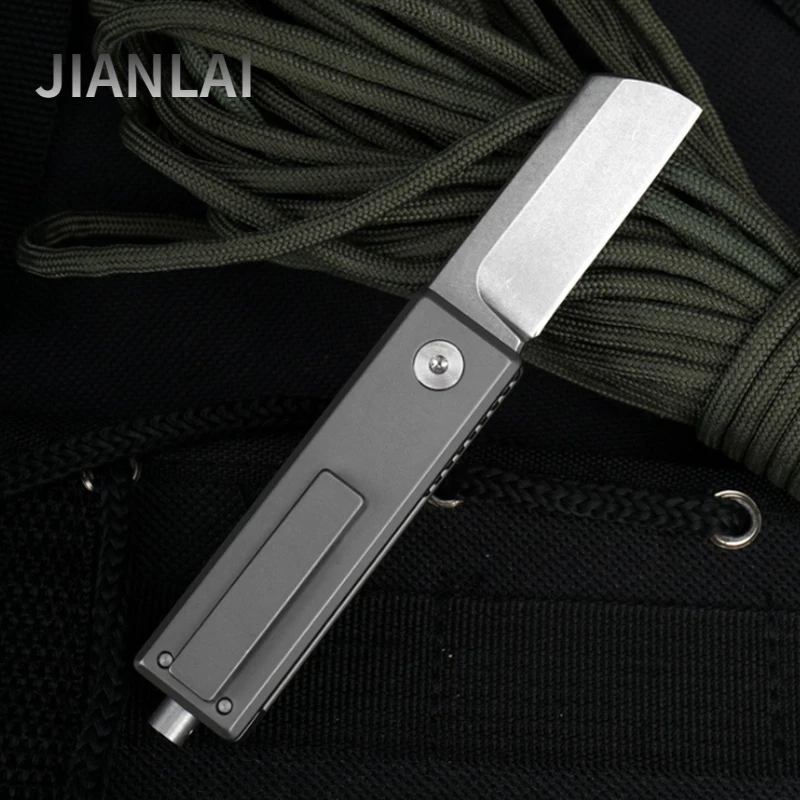 

Titanium alloy folding knife tactical field survival hunting camp EDC high hardness portable self-defense knife