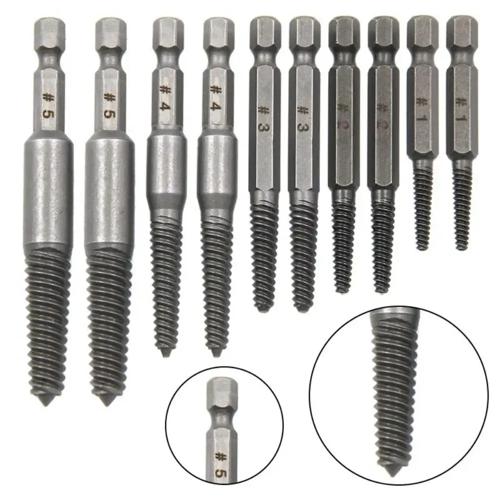 10pc Hexagonal Shank Broken Head Screw Extractor,Material High-quality Steel, Allows for Easy Removal of Screws That Have