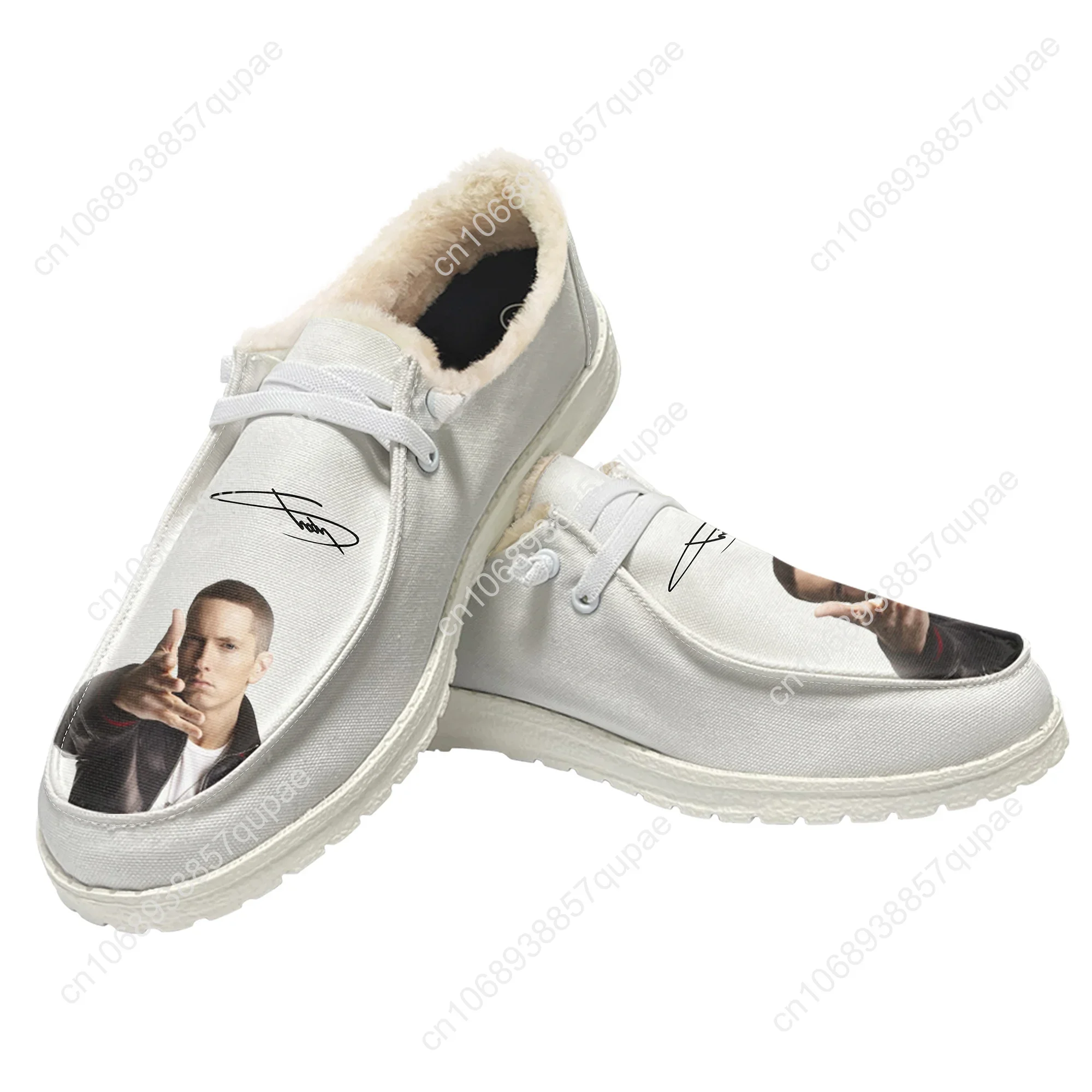 Eminem Plush Casual Shoes Flat Shoe Rock Singer Men Woman Breathable Casual Outdoor Lightweight Footwear Couple Custom Made Shoe