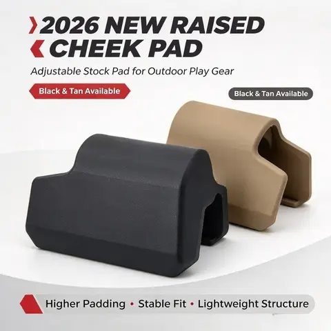 2026 New Tactical Cheek Riser Adjustable Stock Pad Ergonomic Rear Butt Stock For Toy Blaster Outdoor Game Play Accessory
