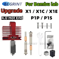 Upgrade TZ4.0 Hotend For Bambu Lab P1S P1P X1 X1C X1E One piece Hardened Steel Nozzle All Metal Hotend for P1S P1S X1 3D Printer