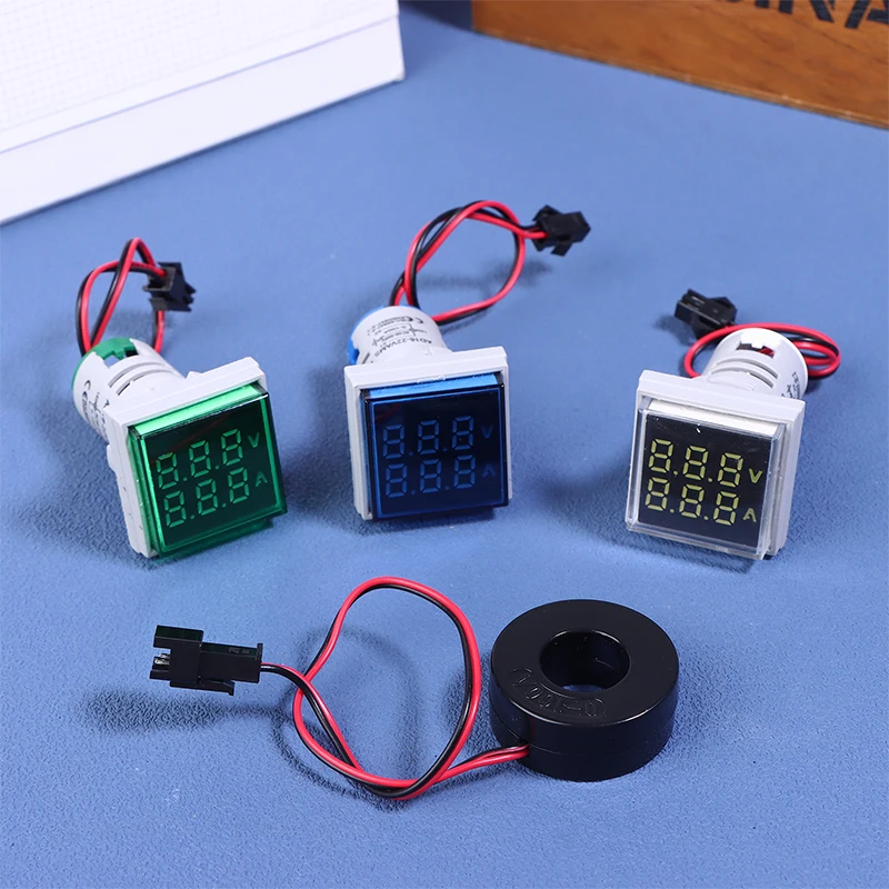 New-Mini Dual Display Voltmeter Ammeter AD16-22VAMS 220V Square LED Digital Ammeter Voltage Current Meter Voltammeter