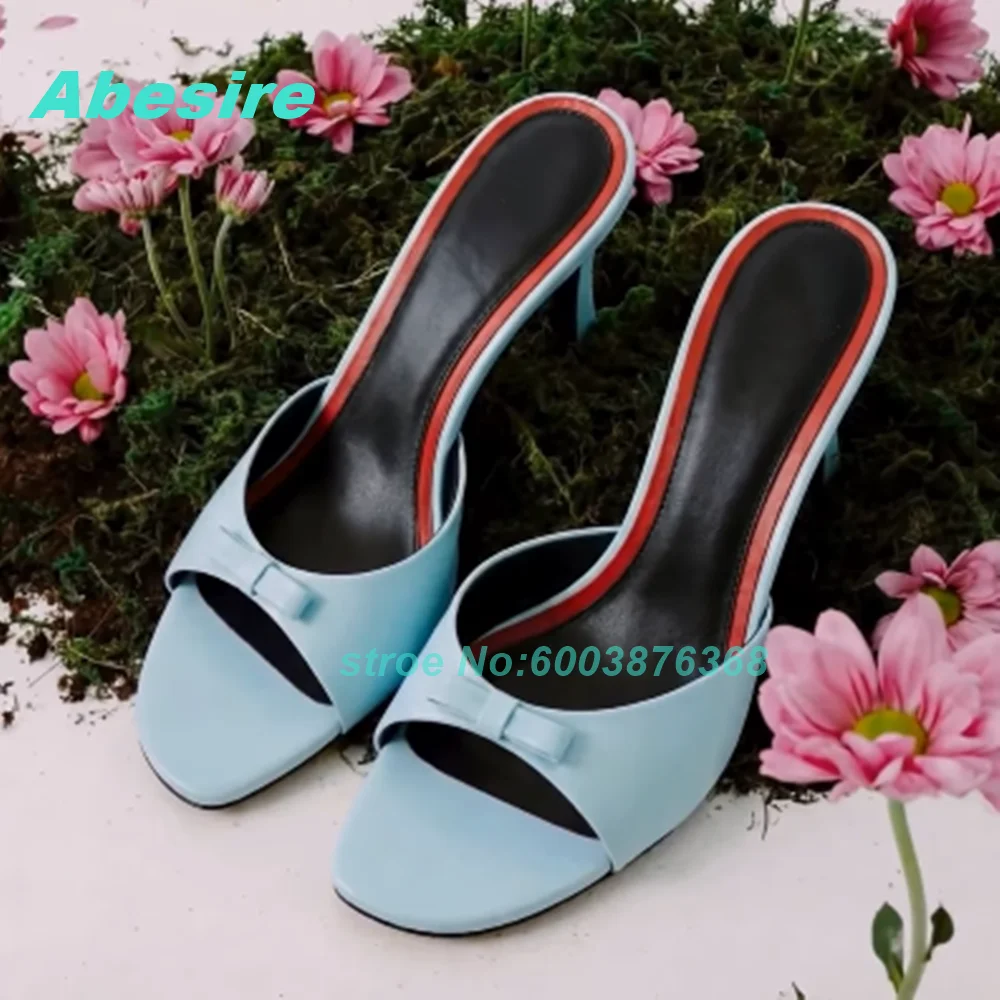 

Red Patent-Leather Open‑Toe Slipper Pointed Toe Stiletto Heel Slip‑On Shoes for Women Spicy Girls Party Nightclub Fashion Shoes
