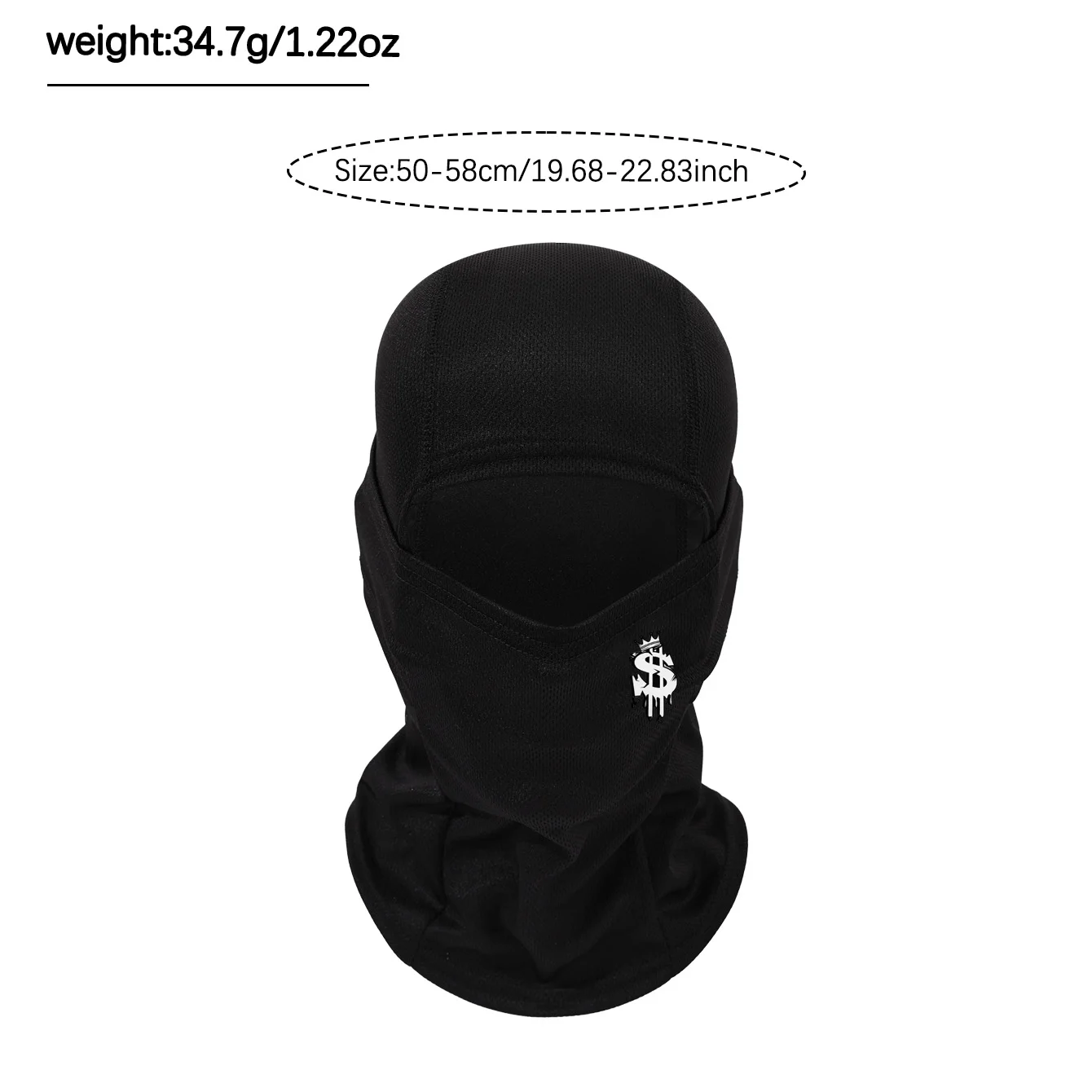 1/5PC Balaclava Men's and Women's Full Face Mask, Breathable Mesh Mask with Dollar Crown Pattern, Bicycle, Running