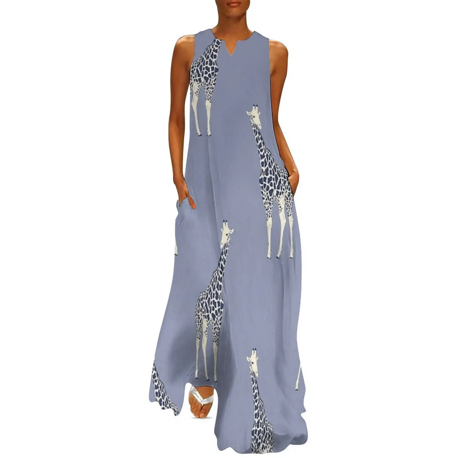 

Lilac Giraffes Long Dress dresses summer summer dress women 2025 Women dresses summer party dresses women