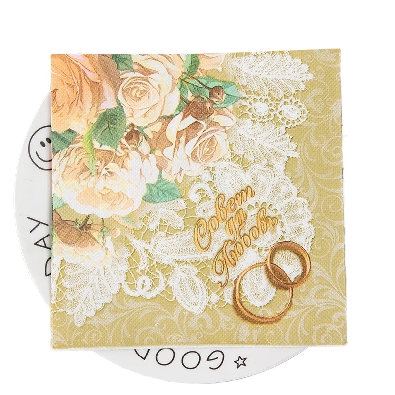 

Rose light luxury printed Disposable napkin