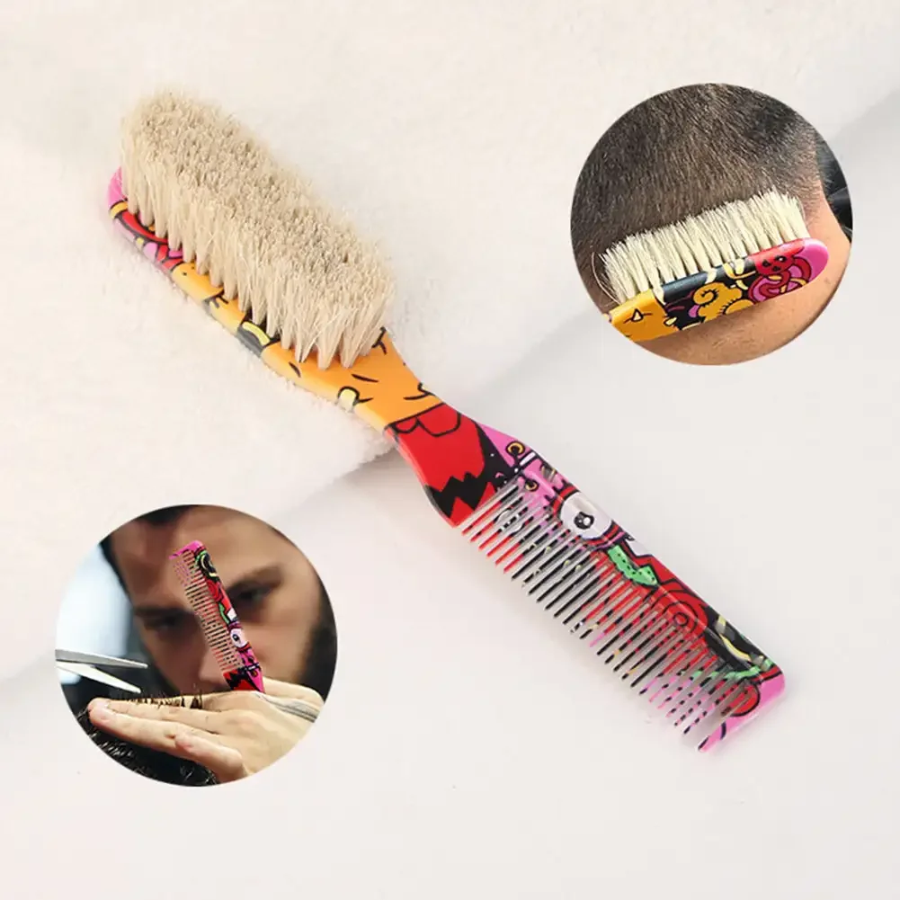 Professional ตัดผมแปรงทําความสะอาดผมผู้ชาย Horse Hair Bristle Beard แปรง Hairdressing คอ Duster หักใหม่ผมลบเครื่องมือ