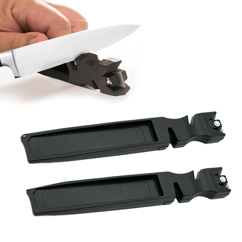 

2pcs 4-in-1 Portable Knife Sharpener Knife Whetstone Sharpener Sharpen Fish Hook Pocket Diamond Tool Camp Hike Outdoor